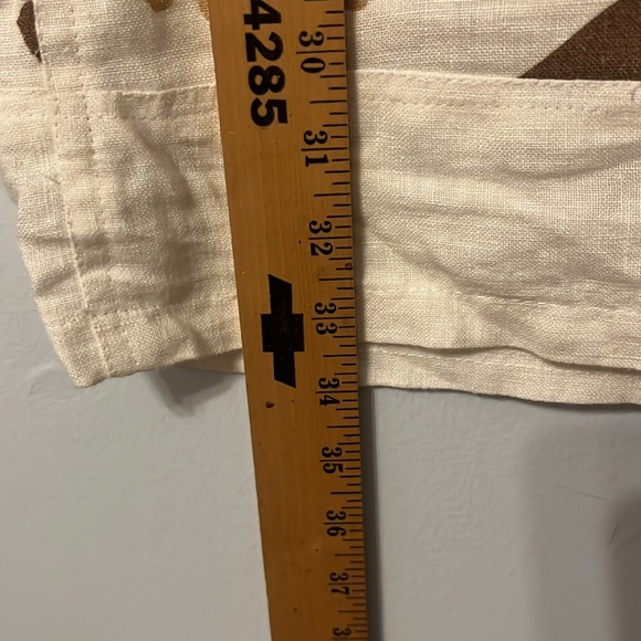 AB NAHILK Sleeveless Linen Dress Midi Triangle Keyhole EYES Cream Sz 10 - Picture 7 of 7